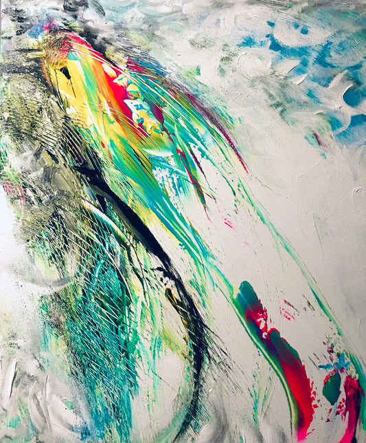 FLEETING | 24x30 | FOREST BIRD